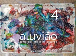 Capa do número 4 da Revista Aluvião. Um pedaço de isopor com tinta.