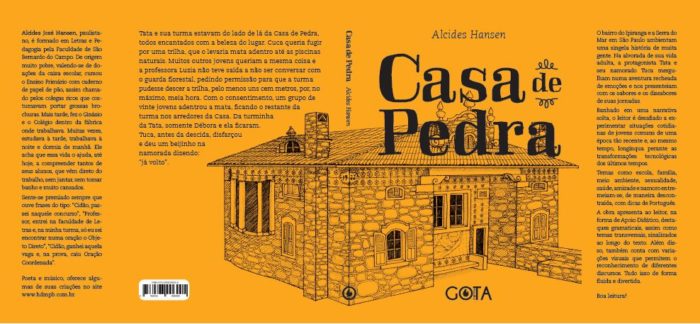 Capa aberta do livro Casa de Pedra